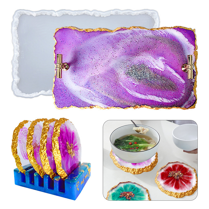 Geode Mold Silicone - DM413 Drusy Coaster Forma żywiczna Geode