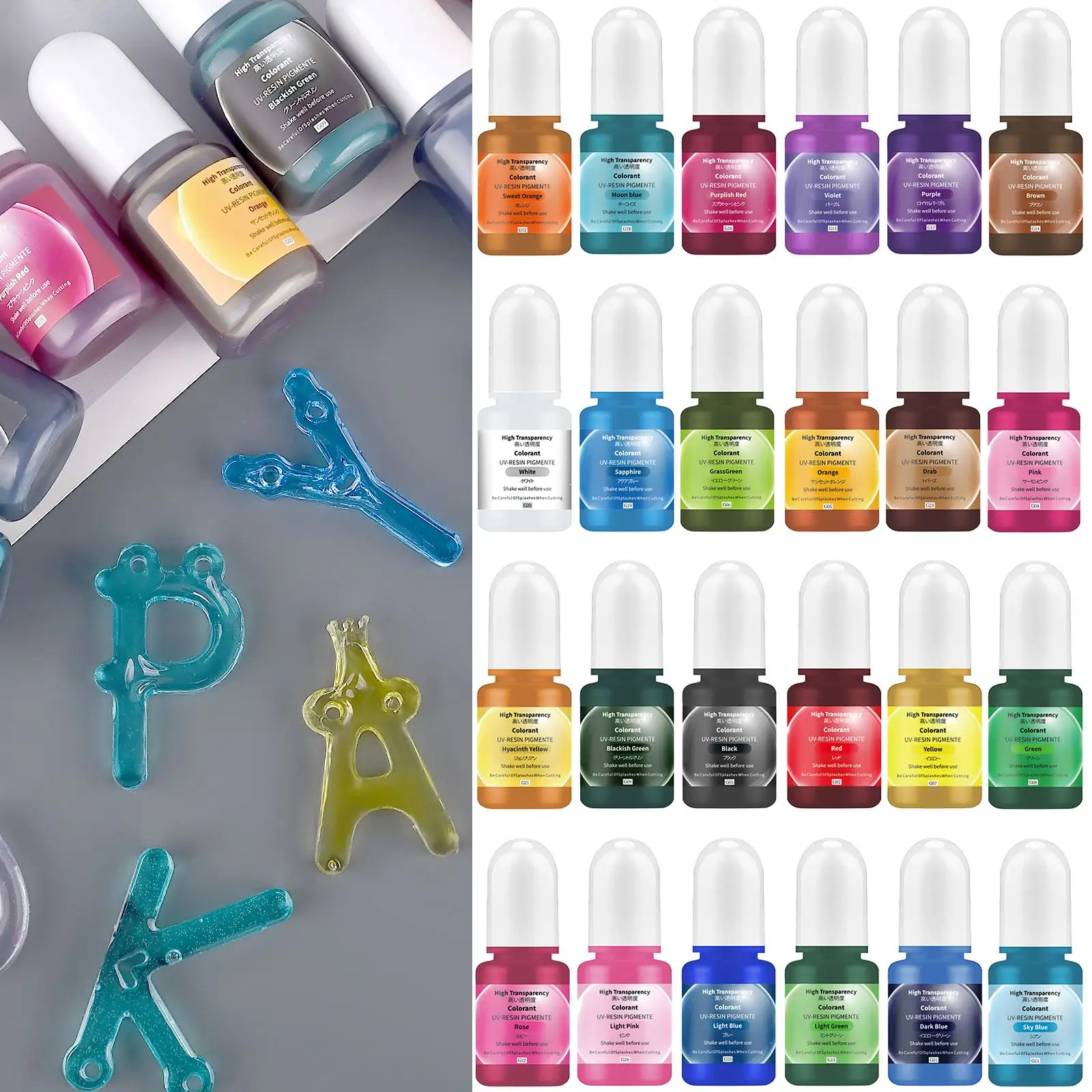 Epoxy Uv Resin Kit - 24 Kolory 5ml Pigment do Żywicy